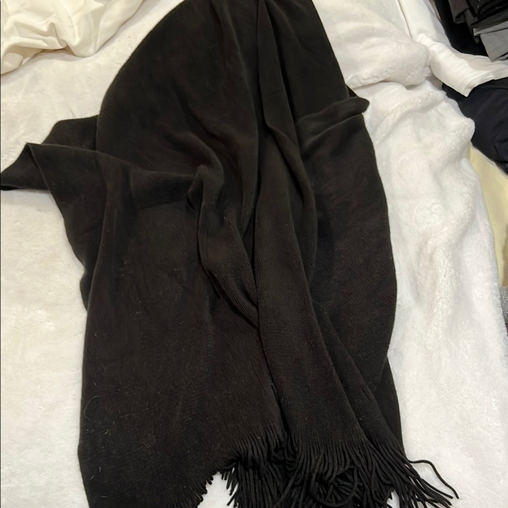 Elegant Black Fringe Scarf